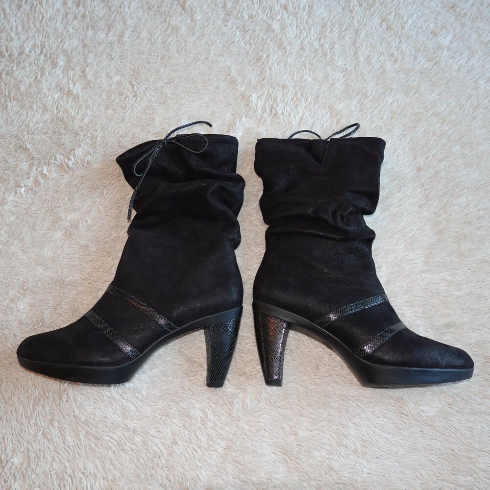 Women's Size EU 41 (US 10) Umberto Raffini Black Boots with 3" Heel, NWT